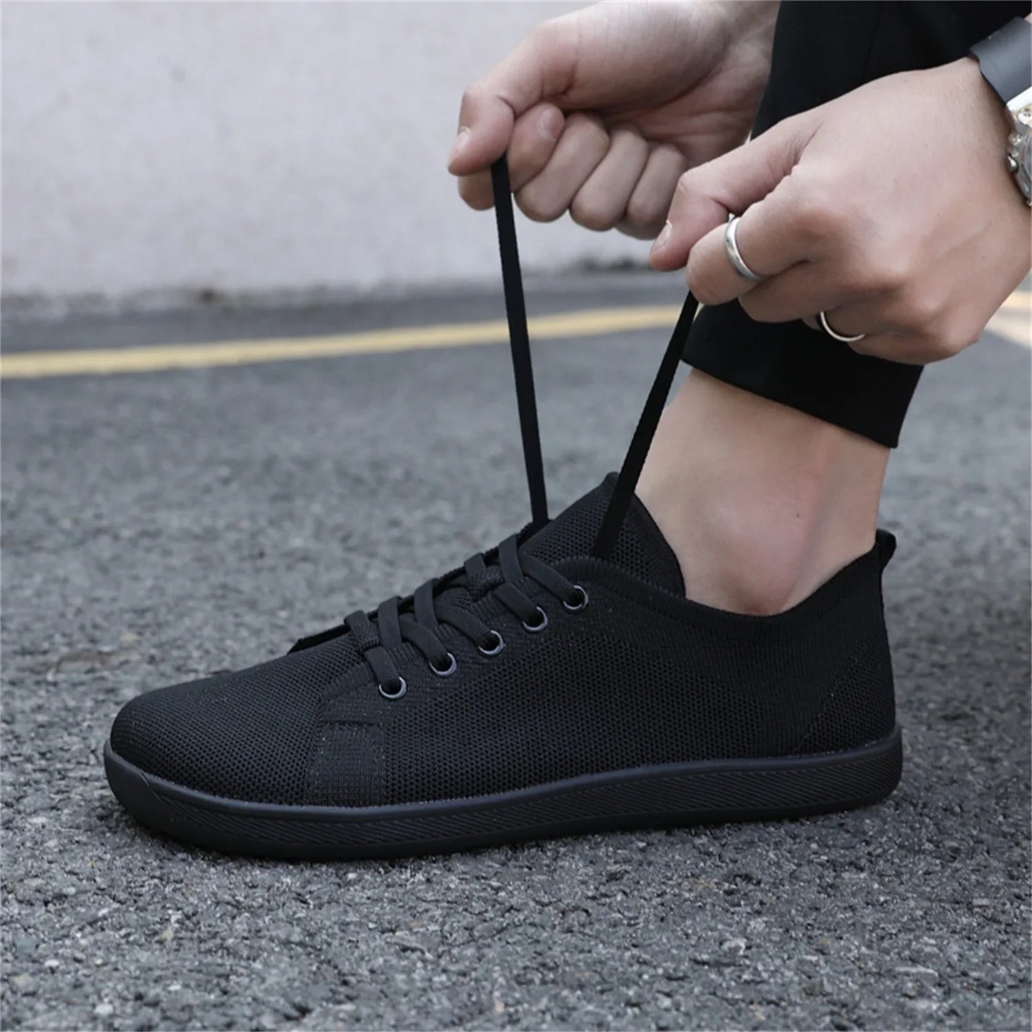 HAOSHIDUO Womens Mens Barefoot Shoes Wide Toe Box Zero Drop Shoes Lightweight Breathable Sneakers