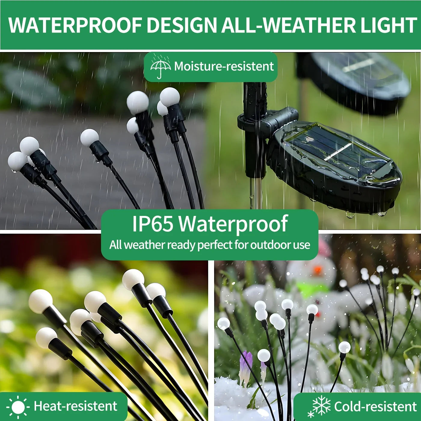 2 Pack Solar Firefly Swaying Lights, Outdoor Solar Garden Lights, LED Waterproof Firefly Lights for Yard Patio Pathway Decor, Warm White