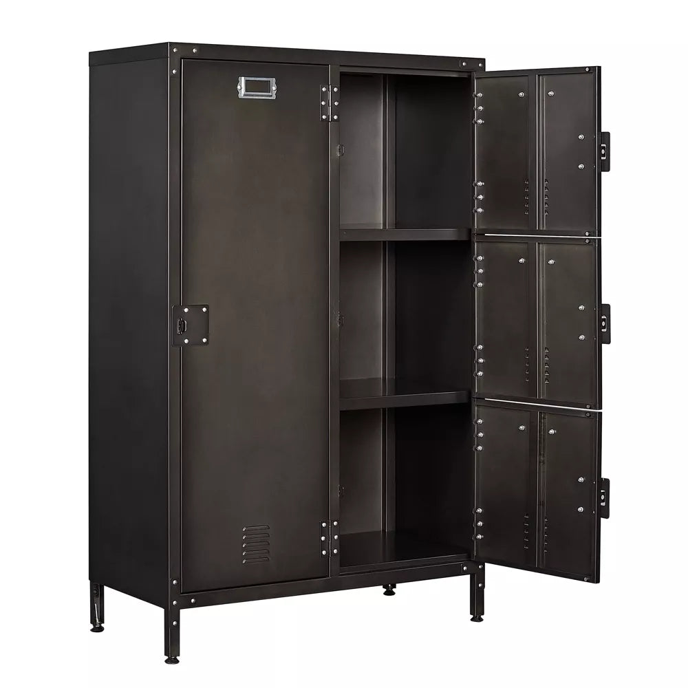 Mlezan Metal Locker: Lockable Cabinet with Doors and Shelves for Home, Office, Gym, or School. Ideal for Storage, Files, and Coat Organization.