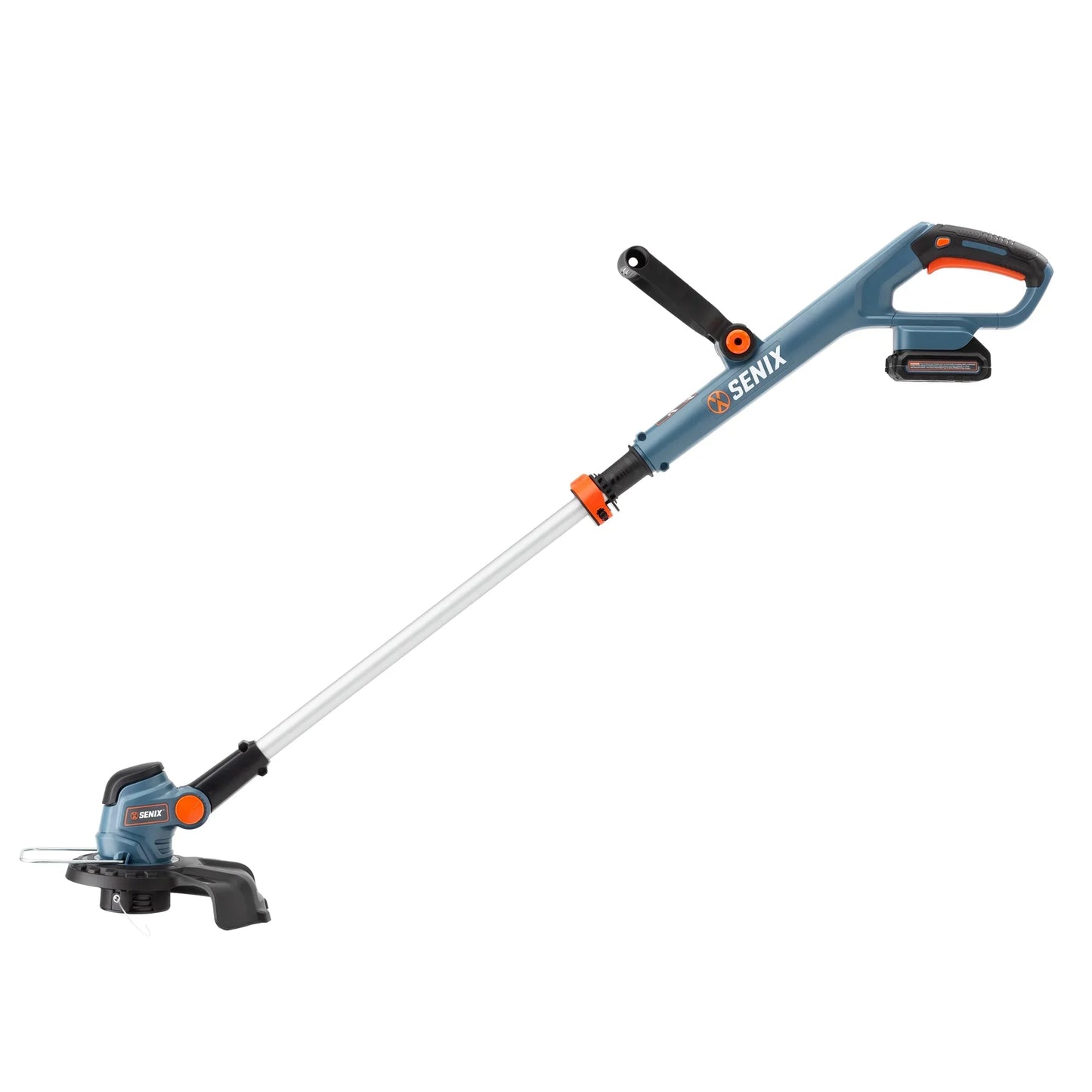 SENIX 20 Volt Max* 10-inch Cordless Grass String Trimmer, Rotating & Telescopic Shaft for Trimming and Edging, Adjustable Head (Battery & Charger Included) GTX2-M