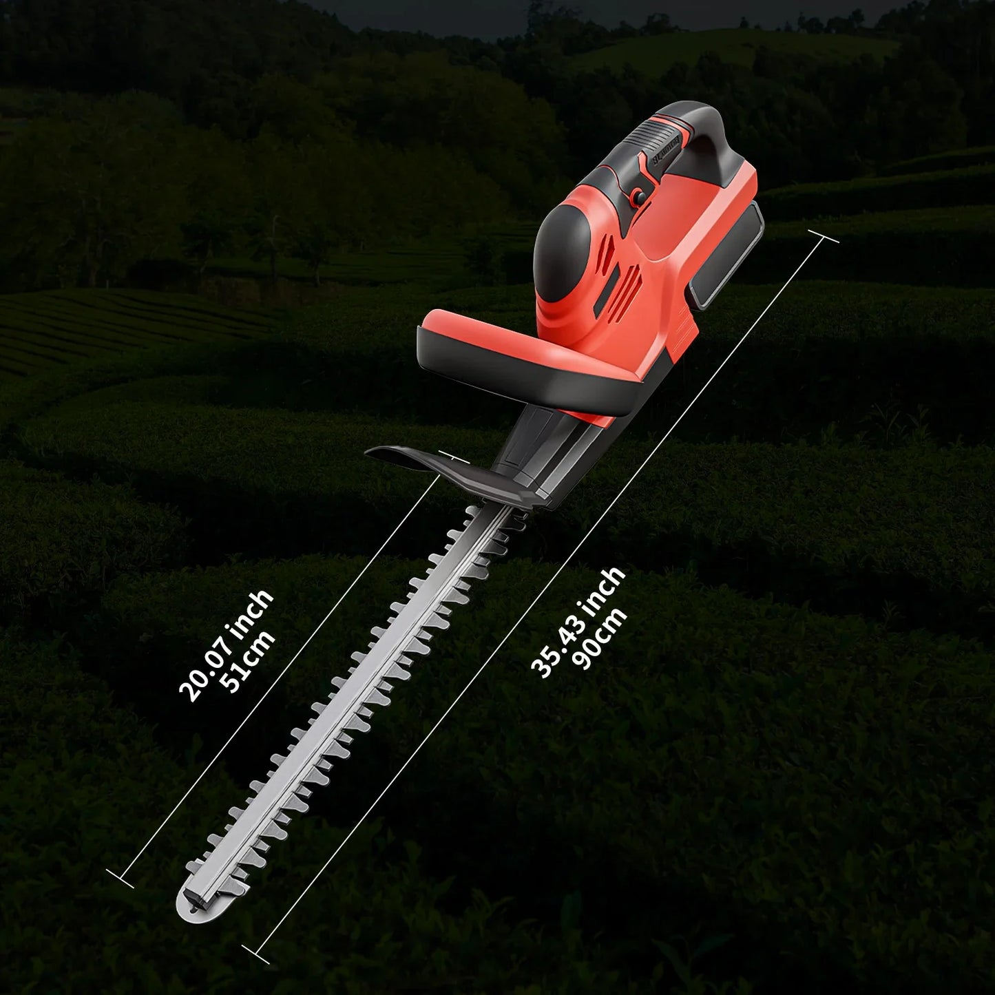 22 "Cordless Electric Hedge Trimmer with 1 Battery for Cutting and Rrimming Bushes and Shrubs