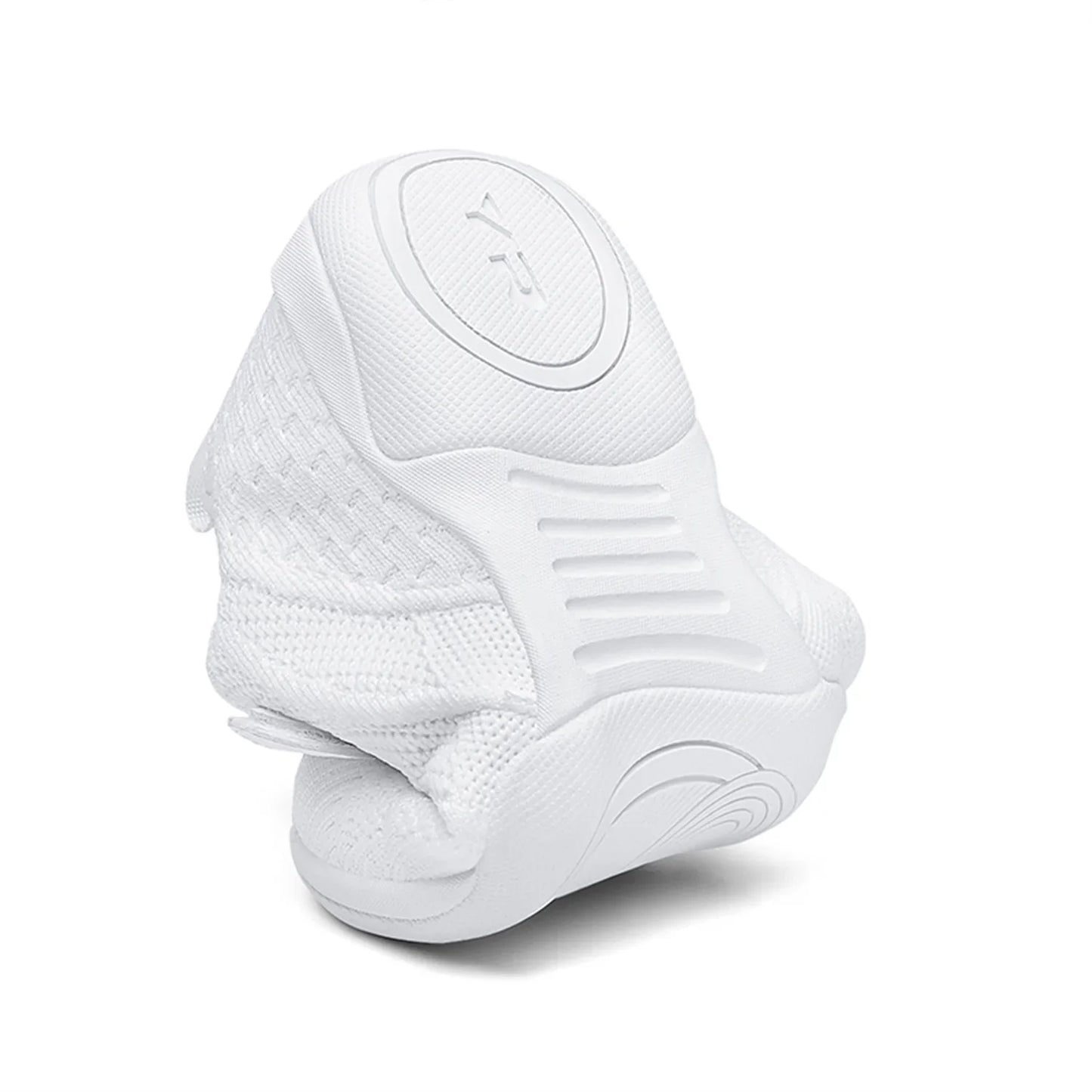 HAOSHIDUO White Cheer Shoes for Girls Lightweight Breathable Soft Fabric Sports Dance Shoes Non Slip Rubber Outsole