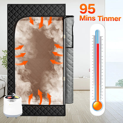 HYEASTR Portable Steam Sauna, Personal Full Body Home Sauna Tent, Indoor Sauna Box for Home Relaxation with 2.6L 1000W Steam Generator, Remote Control, Timer, Foldable Chair (68.5"*39.7"*30.3")