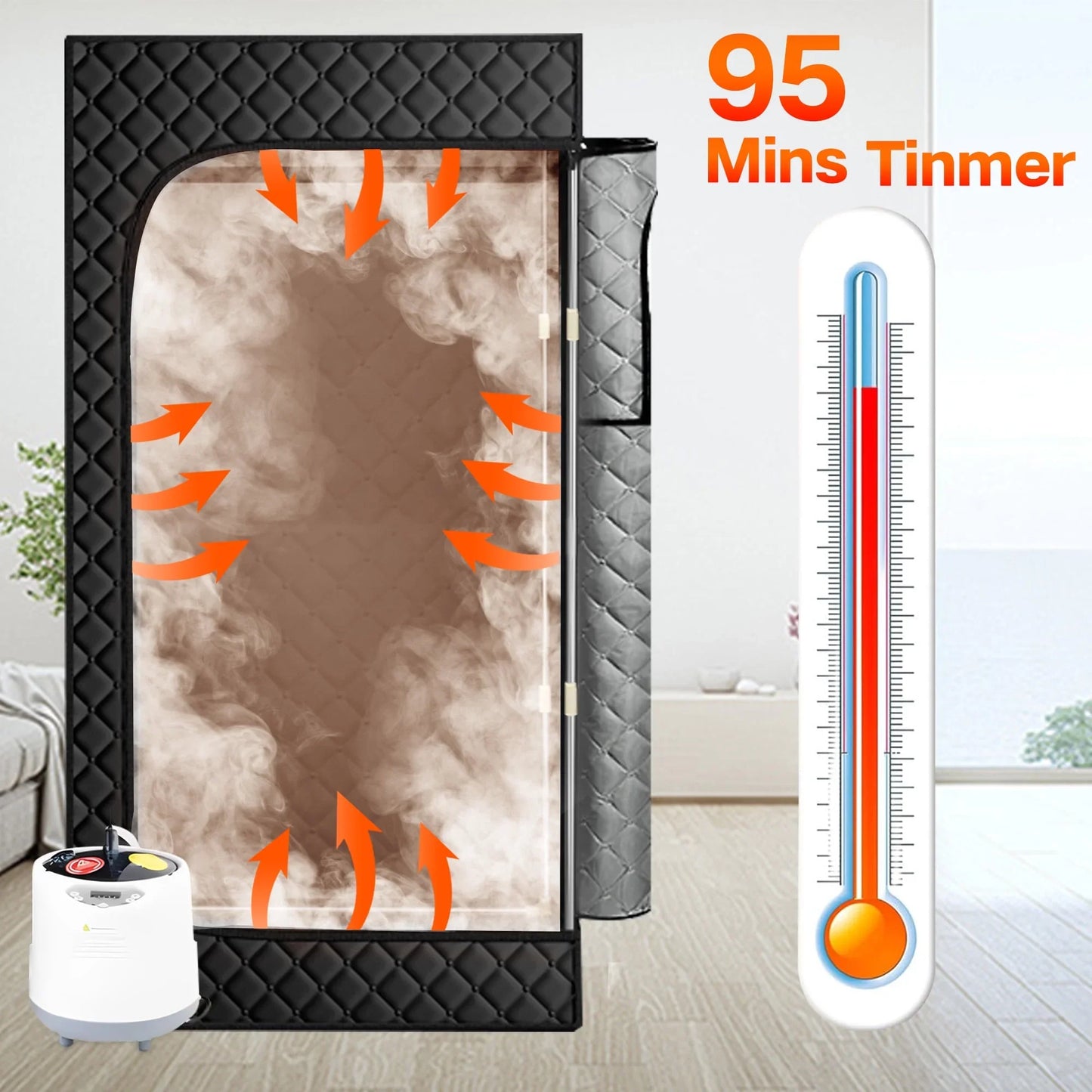 HYEASTR 68.5" Full Size Portable Personal Steam Sauna for Home, Personal Home Spa Tent with Remote Control, 1000W 110V Steamer Pot, Foldable Reinforced Chair, Mat (68.5"*39.7"*30.3")