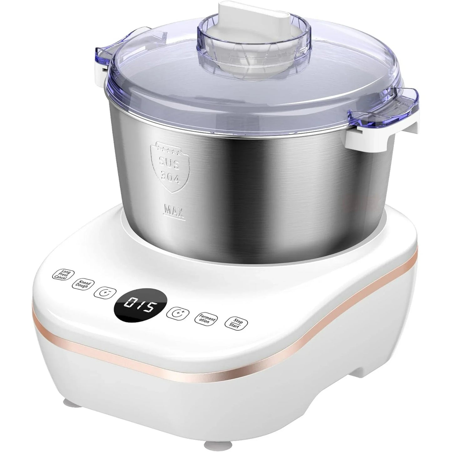 1000W 7.3QT Stand Mixer with Fermentation - Electric Dough Maker for Bread, Pizza, Dumplings & Noodles - 7L Capacity, White, Ideal for Home Baking