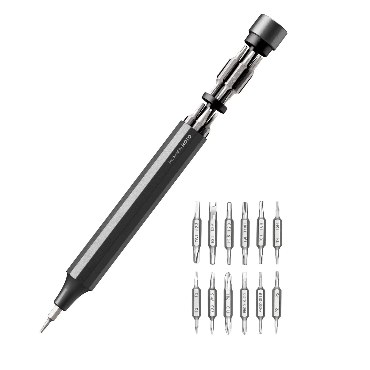 HOTO 24 in 1 Precision Screwdriver Set, Pen Shape Manual Screwdriver - Dark Grey