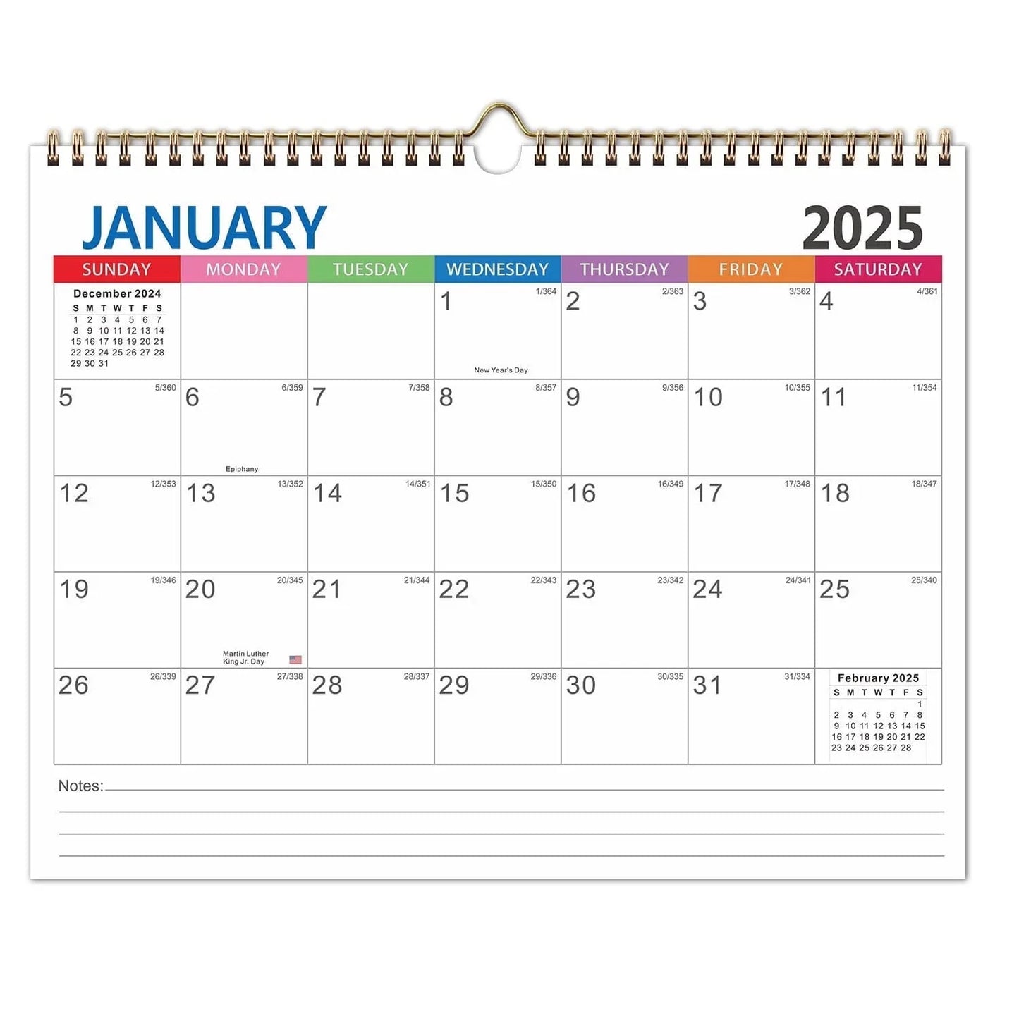 VINAUO 2025-2026 Desk Calendar,18 Months Wall Calendar,14.5x11.5 in form Januaty 2025-June 2026,Thick Paper with Julian Dates and Block for Office,Home,School