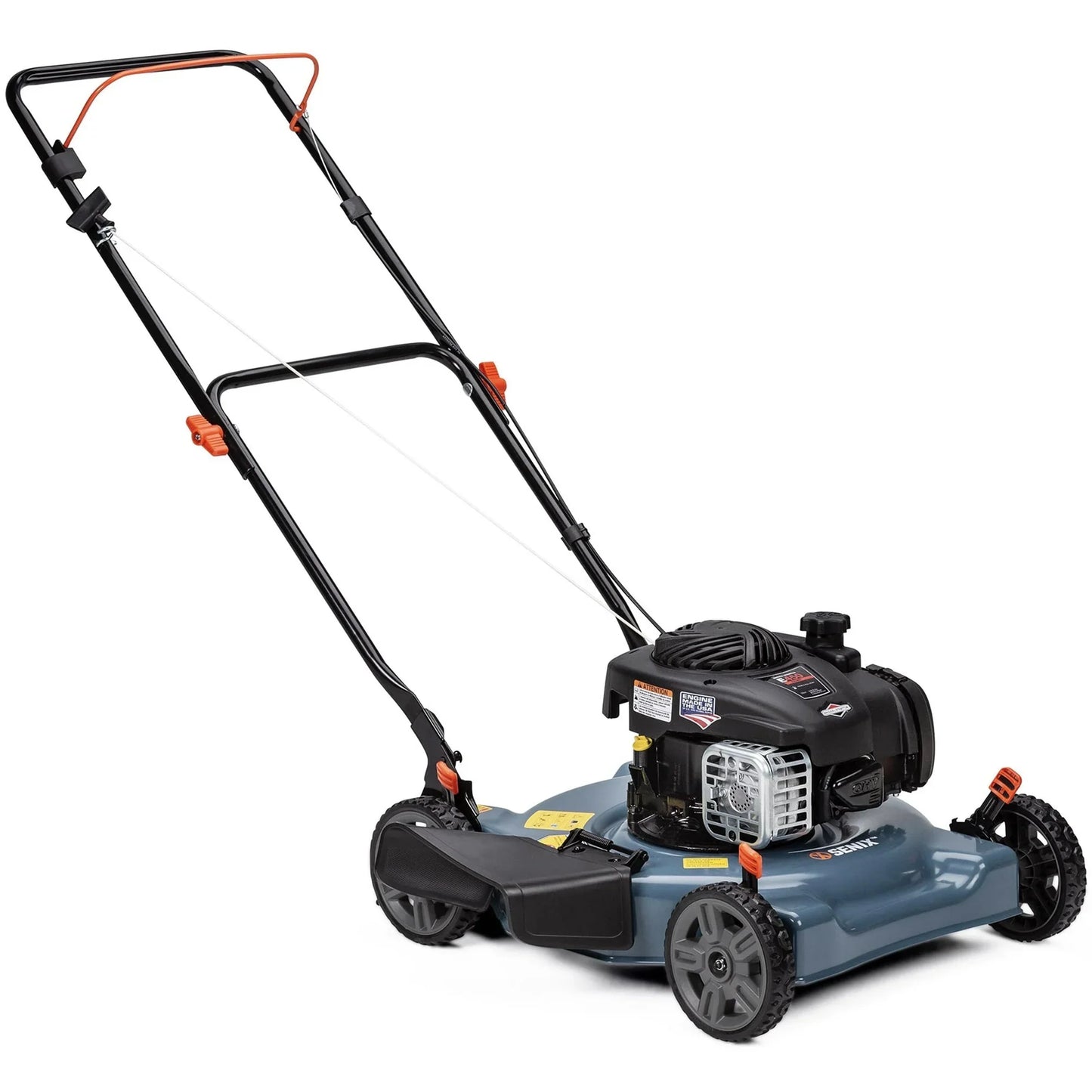 SENIX 20-Inch Gas Lawn Mower, 125 cc 4-Cycle Briggs & Stratton Engine, Push Lawnmower with Side Discharge, 5-Position Height Adjustment, LSPG-L3