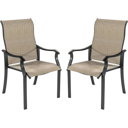 UDPATIO Patio Chairs Set of 2, Outdoor Dining Chairs High Back with All Weather Breathable Textilene, Metal Frame for Lawn Garden Backyard Deck, Brown