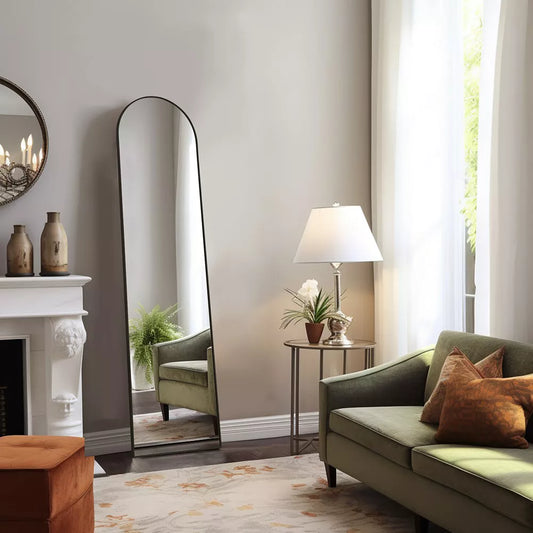 DOMETOUR 16''*59'' Arched Full Body Mirror Floor Standing Hanging Leaning Wall Mirror
