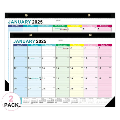 VINAUO 2 Pack Desk Calendar2025-2026, 18 Monthly Desk/Wall Calendar,17" x 12", Jan 2025 - Jul 2026, Thick Paper with Corner Protectors, for Home,School,Office