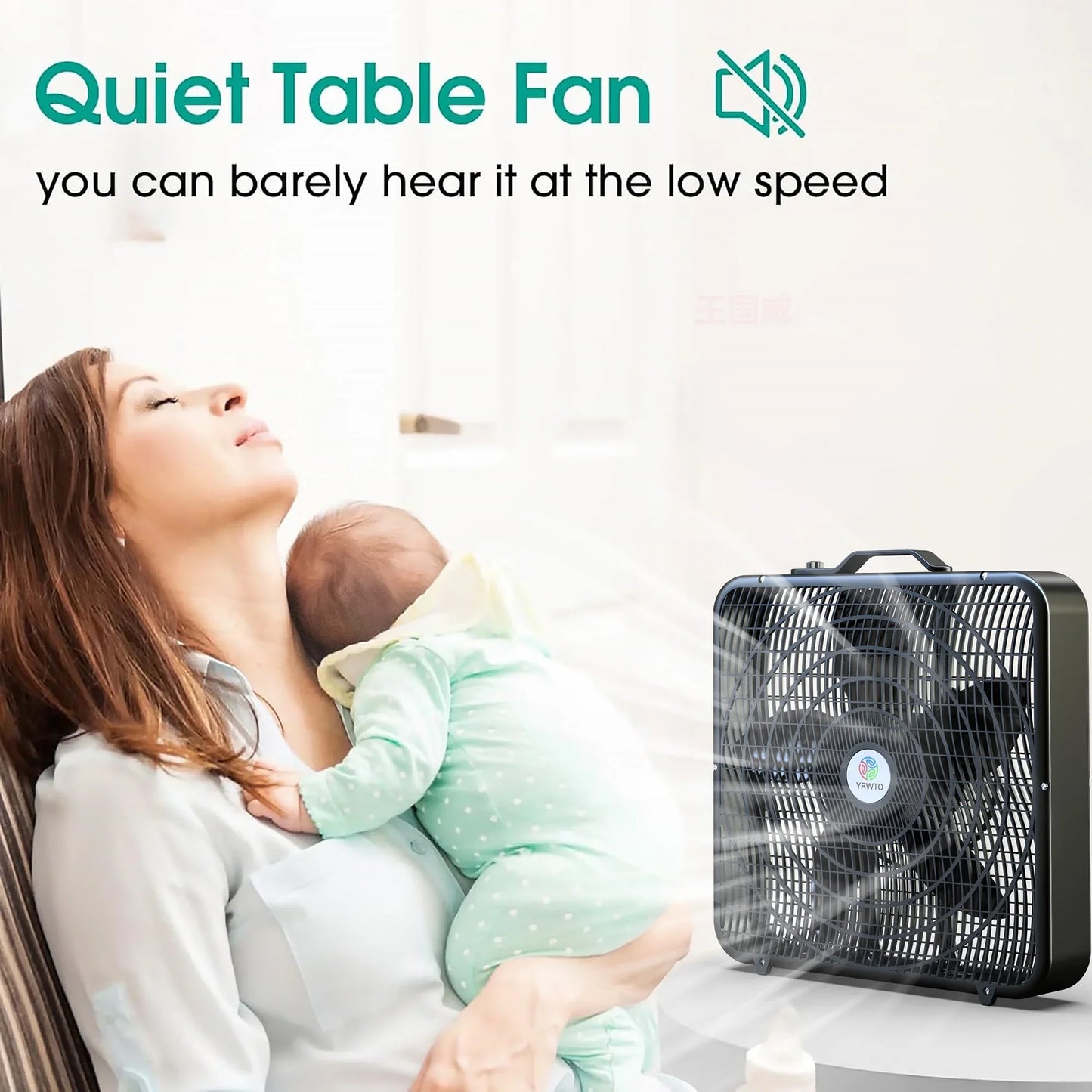 20 Inch Quiet Box Fan ¨C 3 Speed Settings, Powerful Cooling, Whisper-Quiet Operationove, Compact & Portable Cooling Solution!