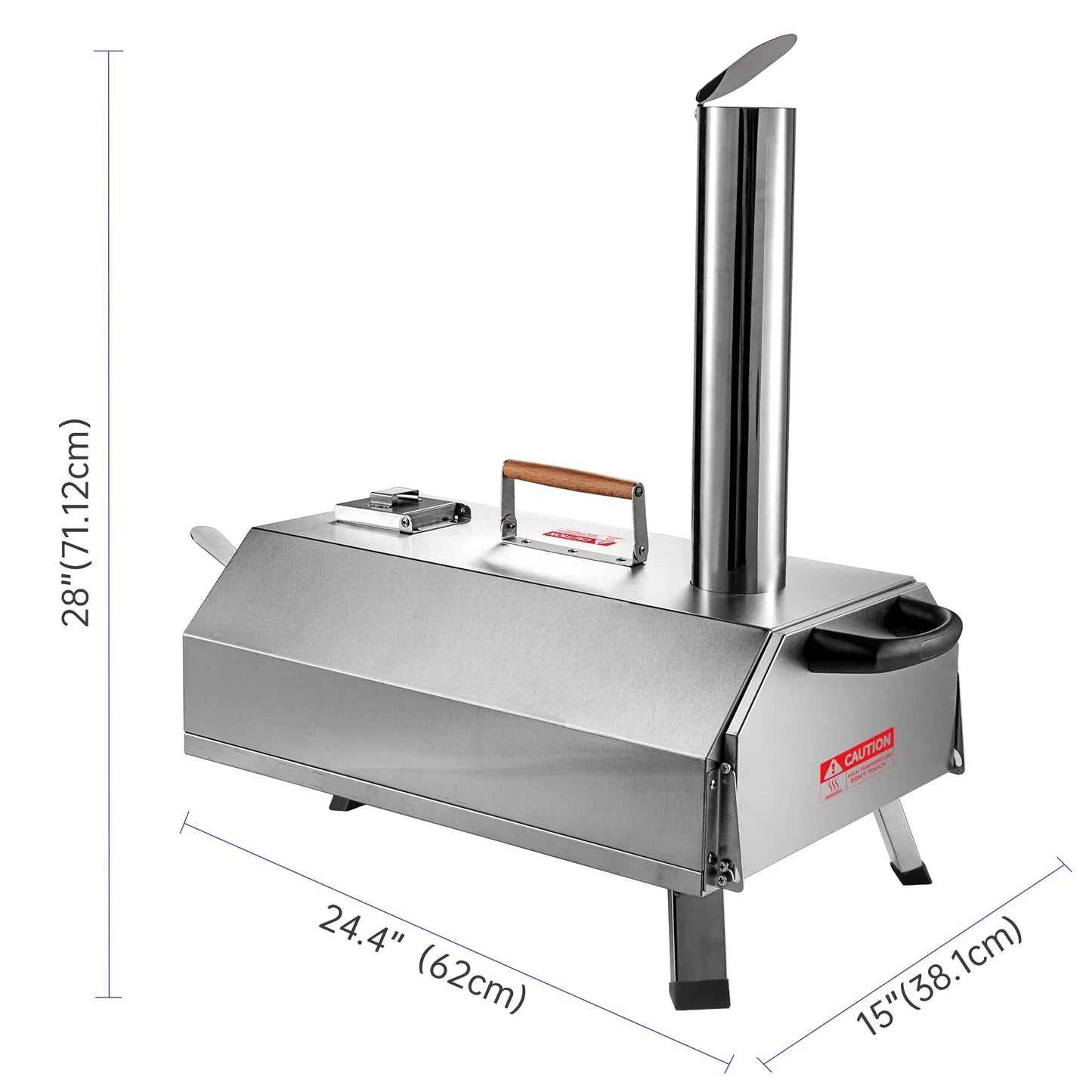 Segmart 12" Wood Fired Pellet Outdoor Pizza Oven with Built-in Thermometer,Portable Stainless Steel Countertop Pizza Maker for Backyard, Outside Camping and Picnics