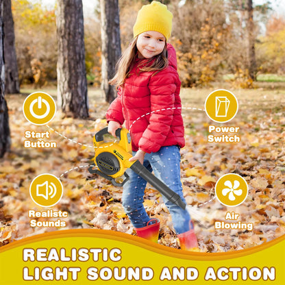 Richgv Leaf Blower Toy for Kids, Pretend Play Tool Garden Toy Blows Air with Sound, Outdoor Construction Gardening Kids Tool Toys for Boys Girls Age 3-8