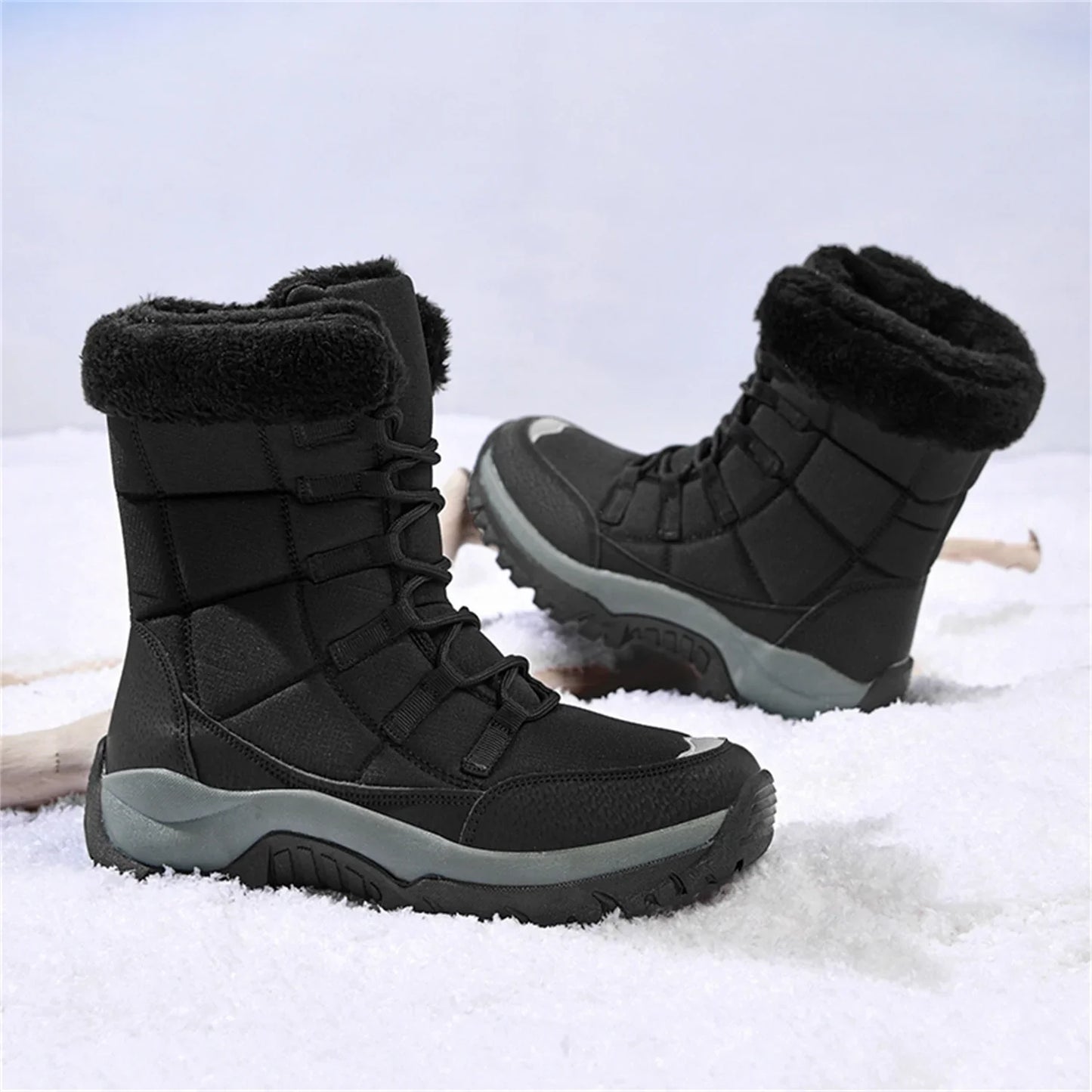 HAOSHIDUO Women's Winter Snow Boots Comfortable Warm Soft Plush Shoes Non Slip Durable Outsole