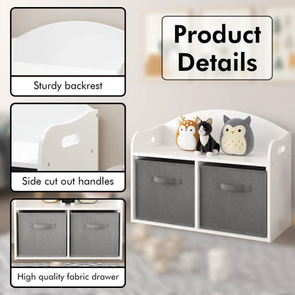 Seizeen Toy Storage Organizer For Boys&Girls, Multi-functional Storage Cabinet, Toy Chest with Seat Bench