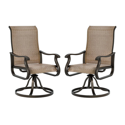 UDPATIO High Back Outdoor Dining Chairs Set of 2, All Weather Swivel Patio Chairs, Breathable Garden Outdoor Furniture for Backyard Deck