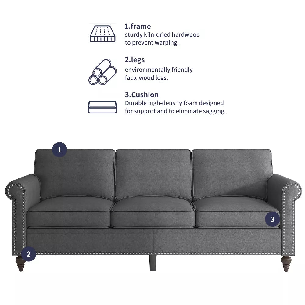 Mjkone 2-Piece Living Room Set，3-Seater Sofa Couch&Single Sofa Chair