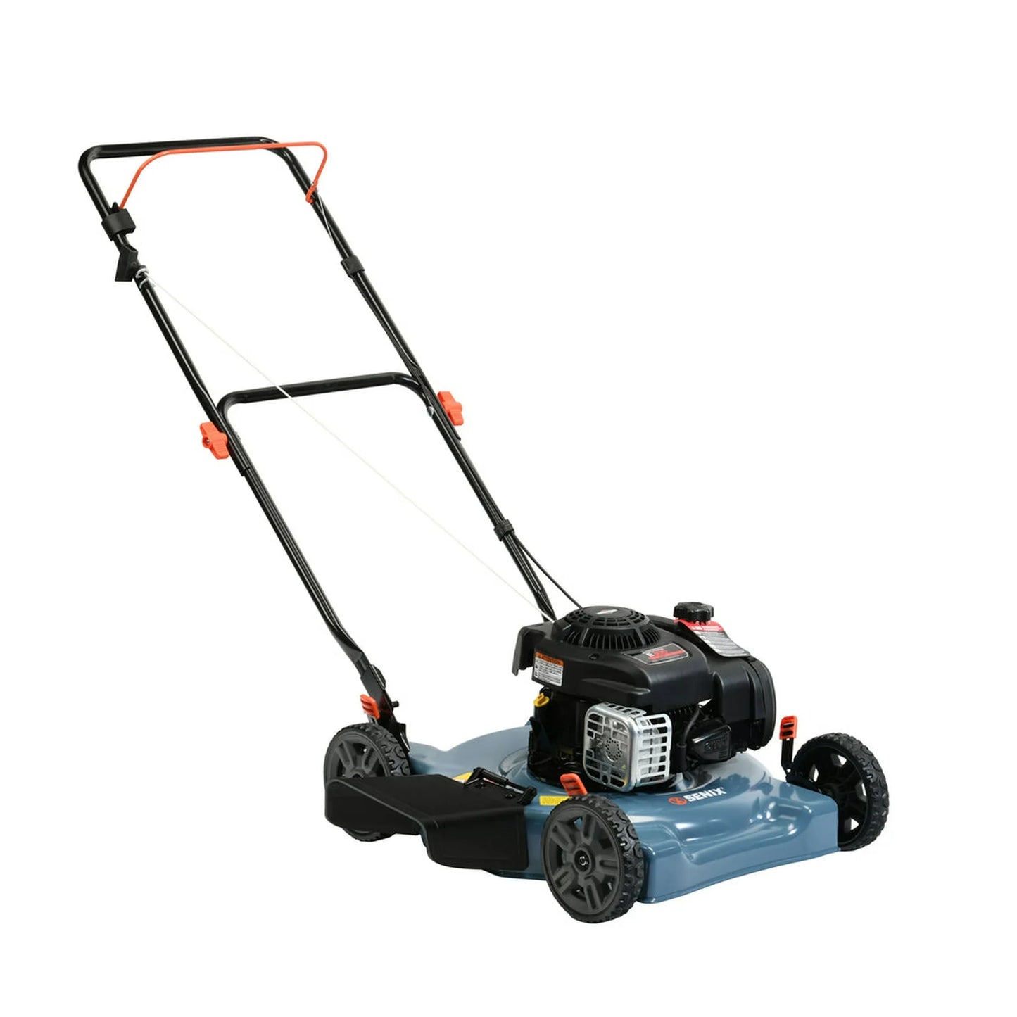 SENIX 20-Inch Gas Lawn Mower, 125 cc 4-Cycle Briggs & Stratton Engine, Push Lawnmower with Side Discharge, 5-Position Height Adjustment, LSPG-L3