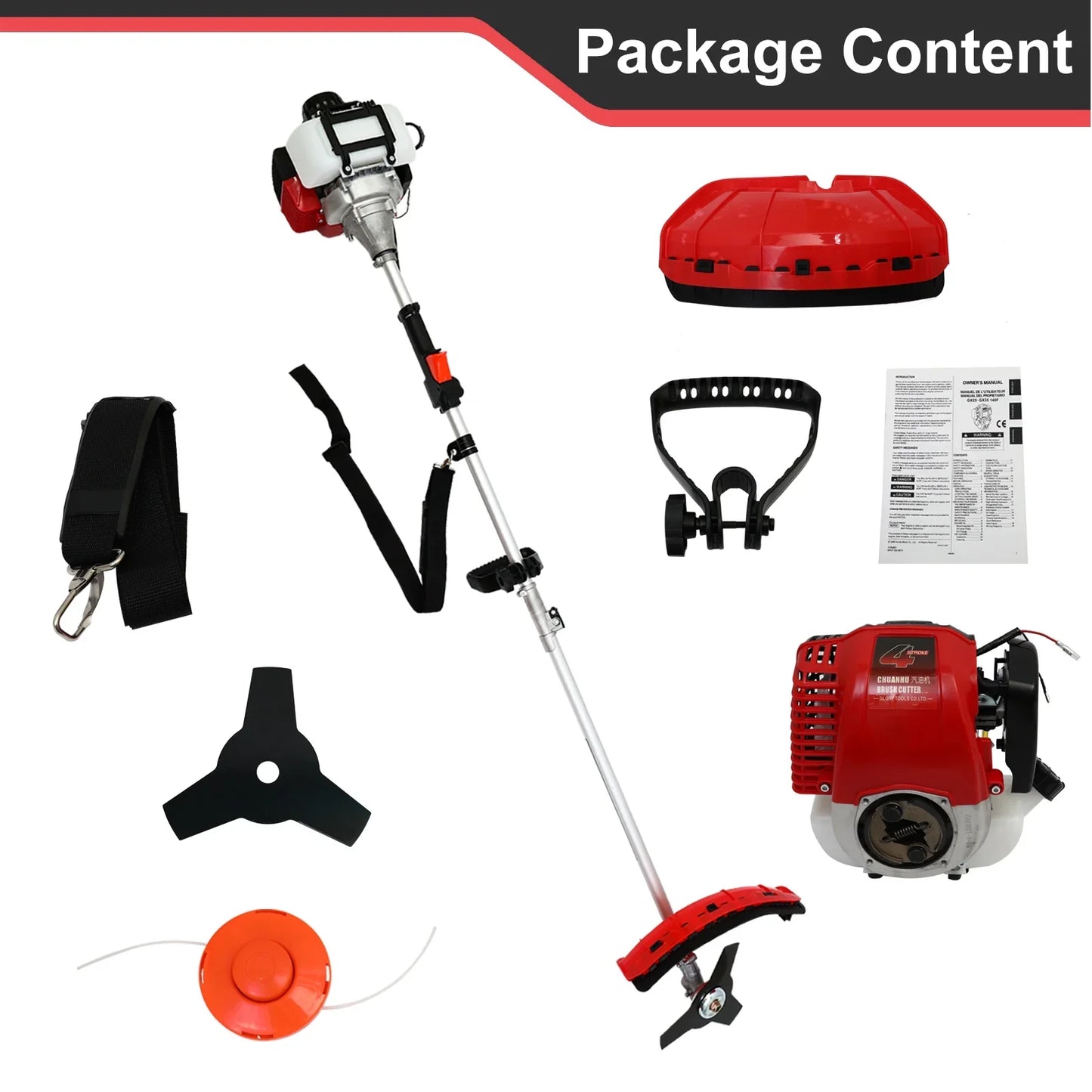 BAOKALER 4-Stroke Gas String Trimmer, 31CC Gas Weed Eaters Grass Weed Trimmer