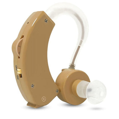 ELCTRTICI Hearing Aid for Adults, Noise-Cancelling Hearing Aid, Replaceable Battery, Lightweight & Comfortable, Single (Beige)