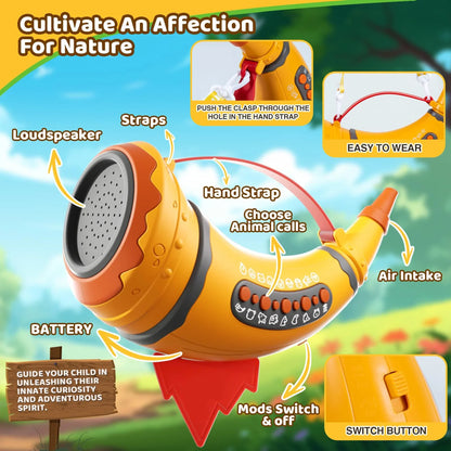 Richgv Animal Caller Toys for Kids, Hunting Toys Horn with 2 Modes 30 Realistic Animal Sounds, Outdoor Discovery Play Toy for Boys Girls 3-8 Year