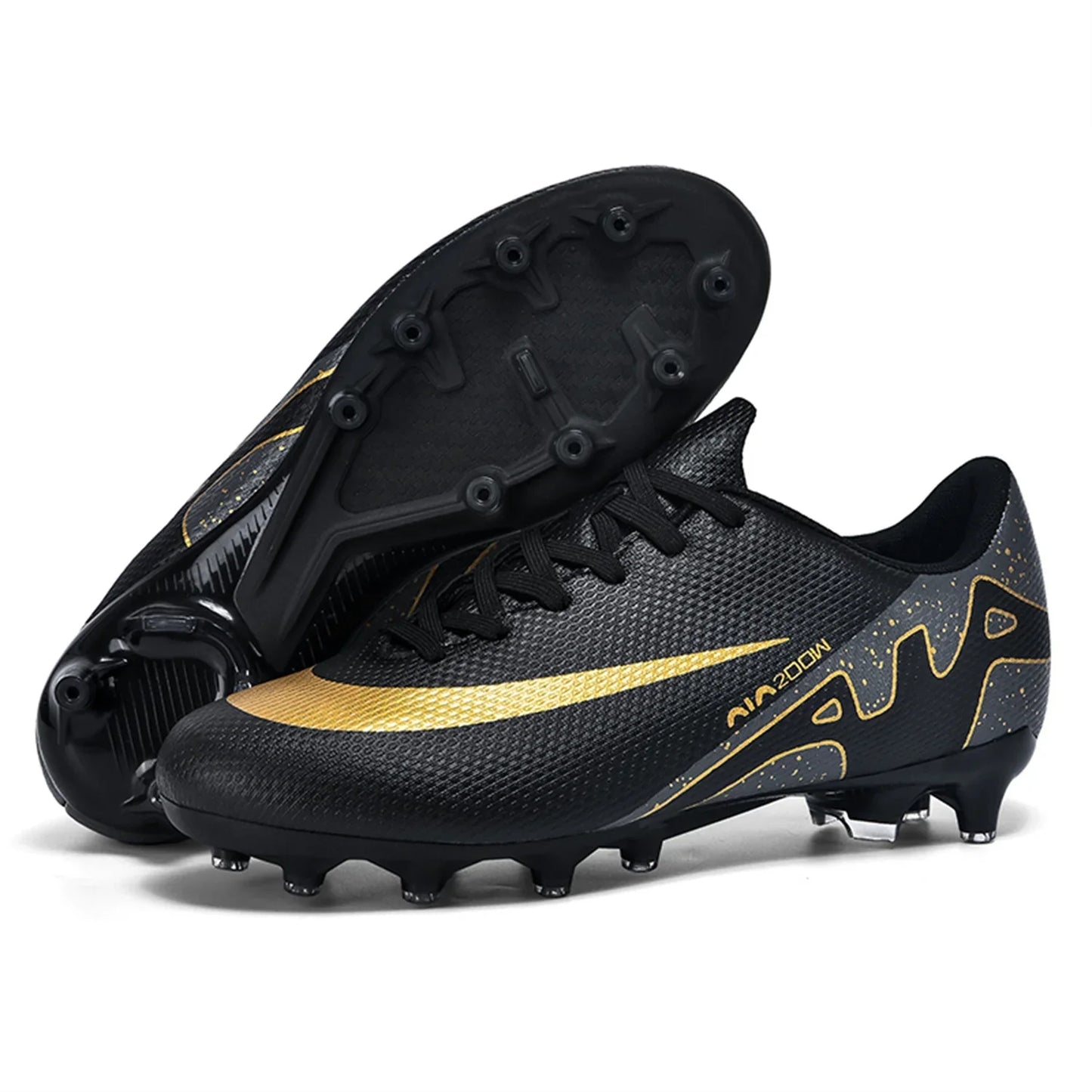 HAOSHIDUO Soccer Cleats for Men Lightweight Durable Lace-Up Outdoor Football Cleats Sports Shoes AG