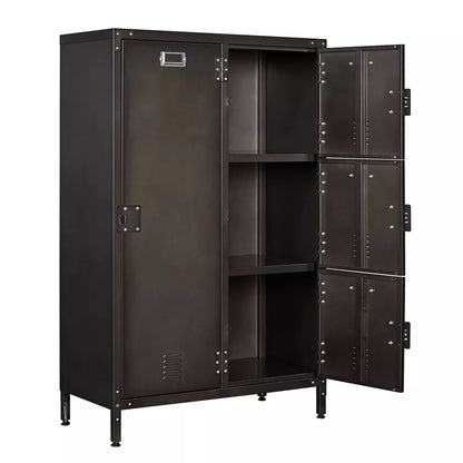 Mlezan Metal Locker: Lockable Cabinet with Doors and Shelves for Home, Office, Gym, or School. Ideal for Storage, Files, and Coat Organization.