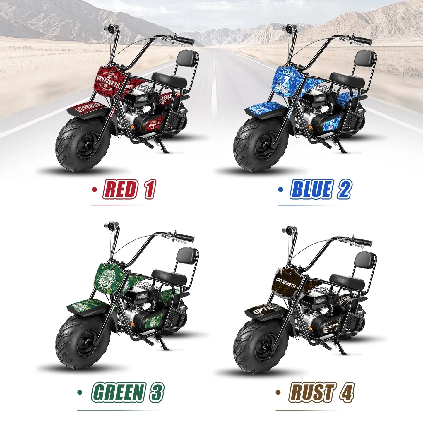 Oryxearth 99cc 4-Stroke Mini Bikes, Gas Powered Mini Dirt Bike, up to 24 mph, Green