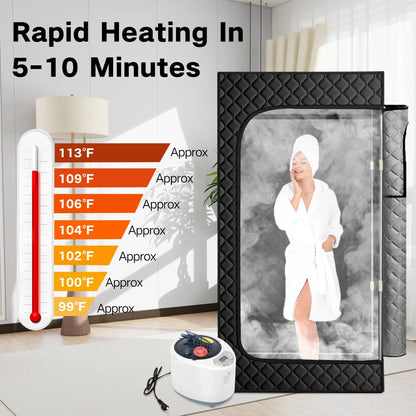 HYEASTR 68.5" Full Size Portable Personal Steam Sauna for Home, Personal Home Spa Tent with Remote Control, 1000W 110V Steamer Pot, Foldable Reinforced Chair, Mat (68.5"*39.7"*30.3")