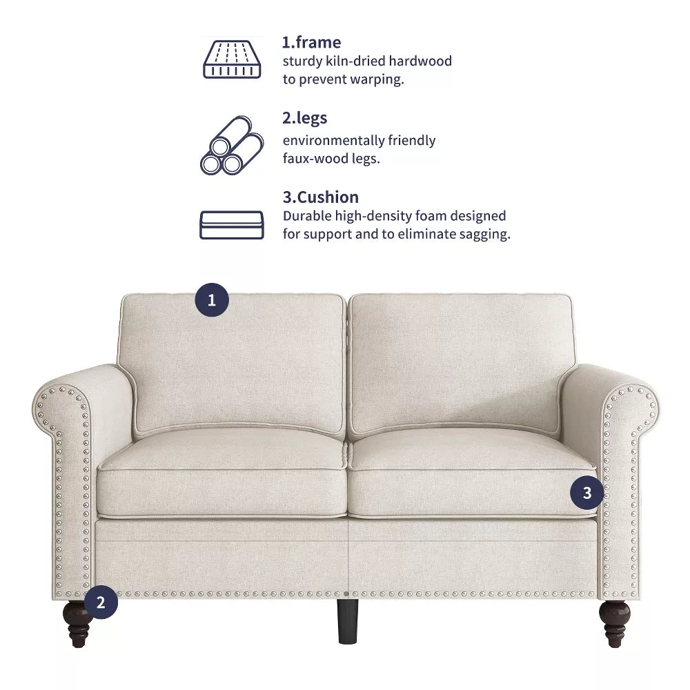 Mjkone 2-Piece Living Room Set,3-Seater Sofa Couch&Loveseat Sofa Couch