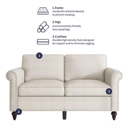 Mjkone 2-Piece Living Room Set,3-Seater Sofa Couch&Loveseat Sofa Couch