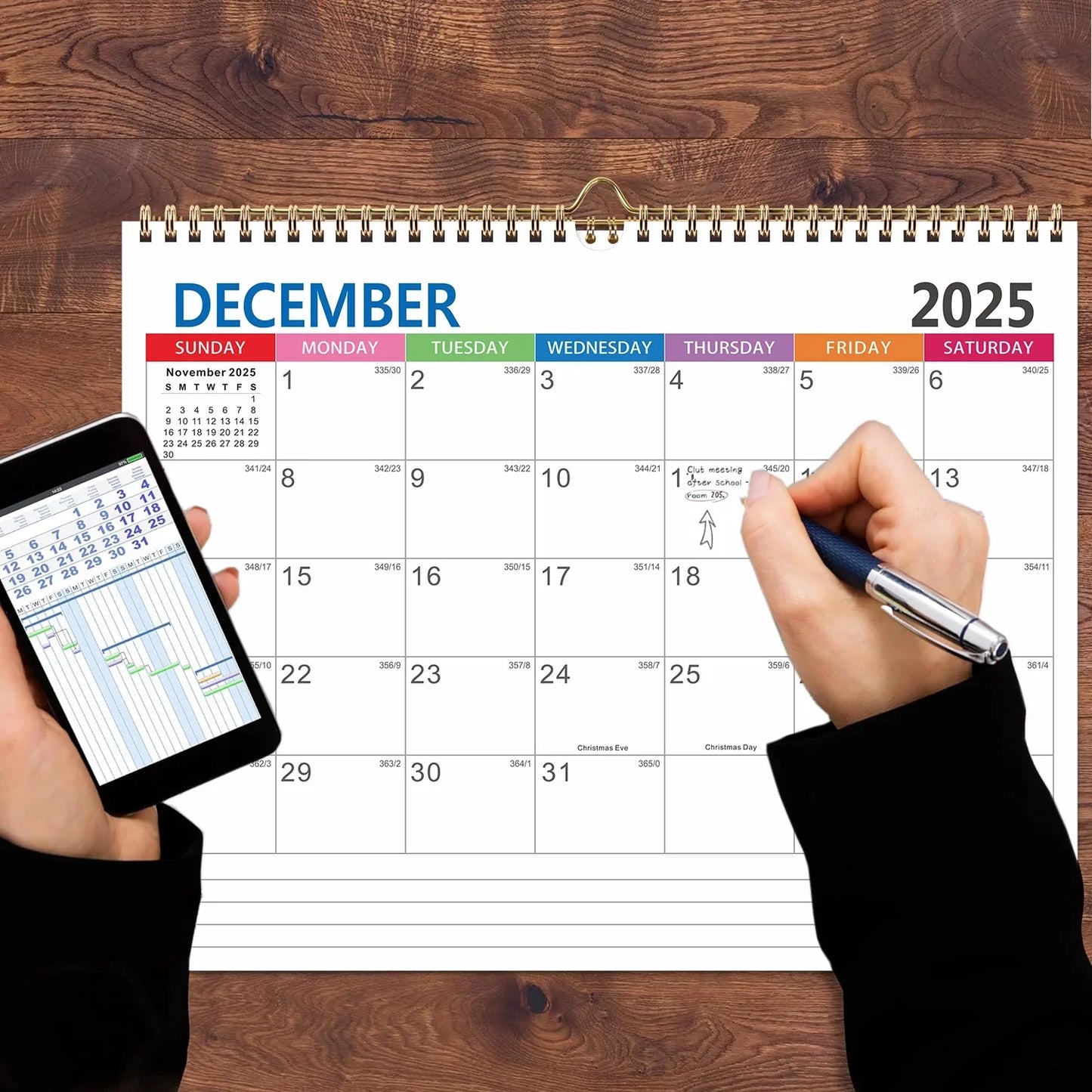 VINAUO 2025-2026 Desk Calendar,18 Months Wall Calendar,14.5x11.5 in form Januaty 2025-June 2026,Thick Paper with Julian Dates and Block for Office,Home,School
