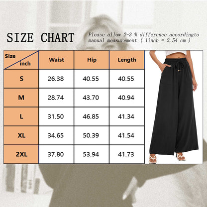 SWQZVT Dress Pants for Women Wide Leg Pants Casual High Waist Palazzo Lounge Pants Comfy Loose Fit Trousers with Pocket