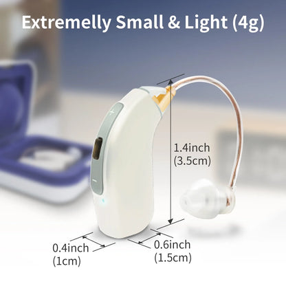 ELCTRTICI Hearing Aid for Seniors with 32 Channels & 4 Modes, Rechargeable Binaural Hearing Aid with Noise Reduction, Portable Charging Dock (White)