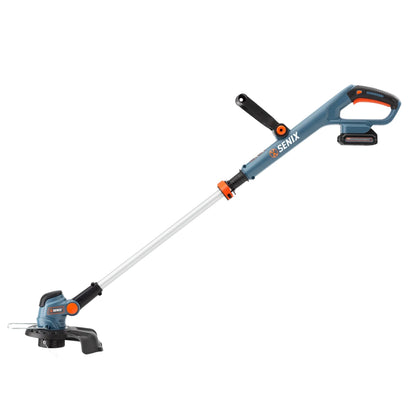SENIX 20 Volt Max* 10-inch Cordless Grass String Trimmer, Rotating & Telescopic Shaft for Trimming and Edging, Adjustable Head (Battery & Charger Included) GTX2-M