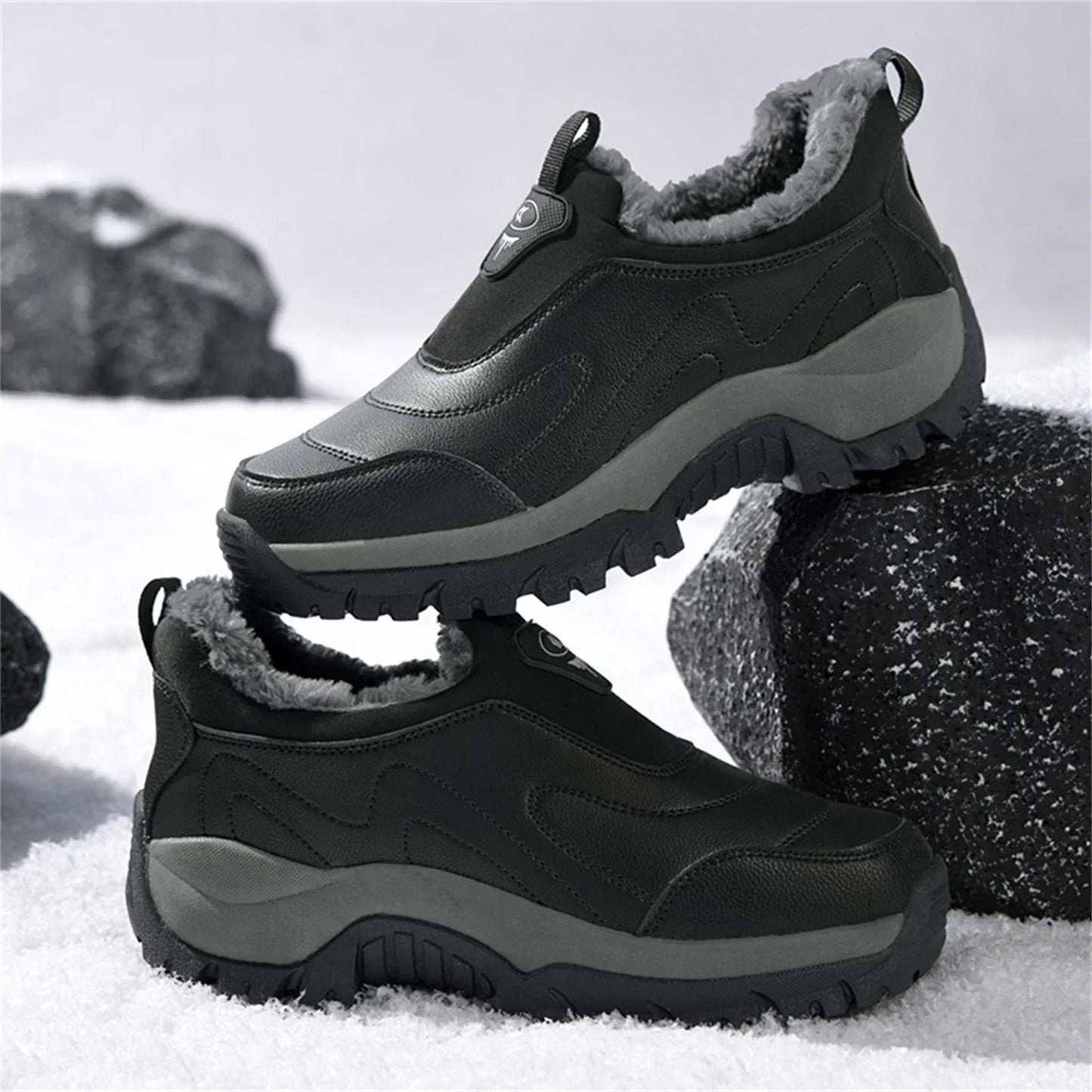 HAOSHIDUO Snow Shoes for Women  Men Comfortable Warm Non-slip Durable Walking Shoes