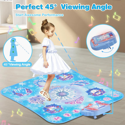 Richgv Kids Dance Mat, 8-Button Light up Dance Pad with Wireless Bluetooth, Musical Dance Game Toy Christmas Gift for Girls Boys 3-12 Year