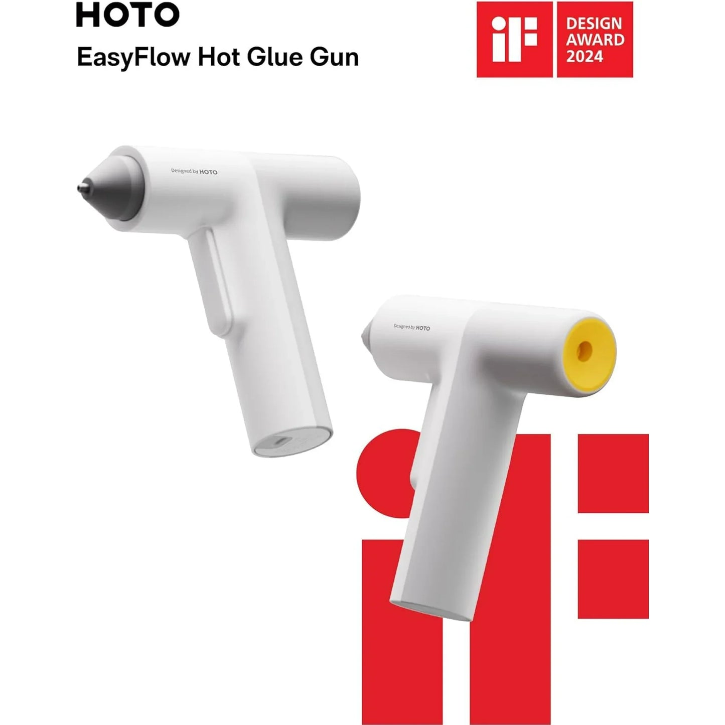 HOTO Glue Gun, Easyflow Hot Glue Gun with 40 Glue Sticks, Auto Dispensing, Fast Preheating Mini Hot Glue Gun without Charging Cable