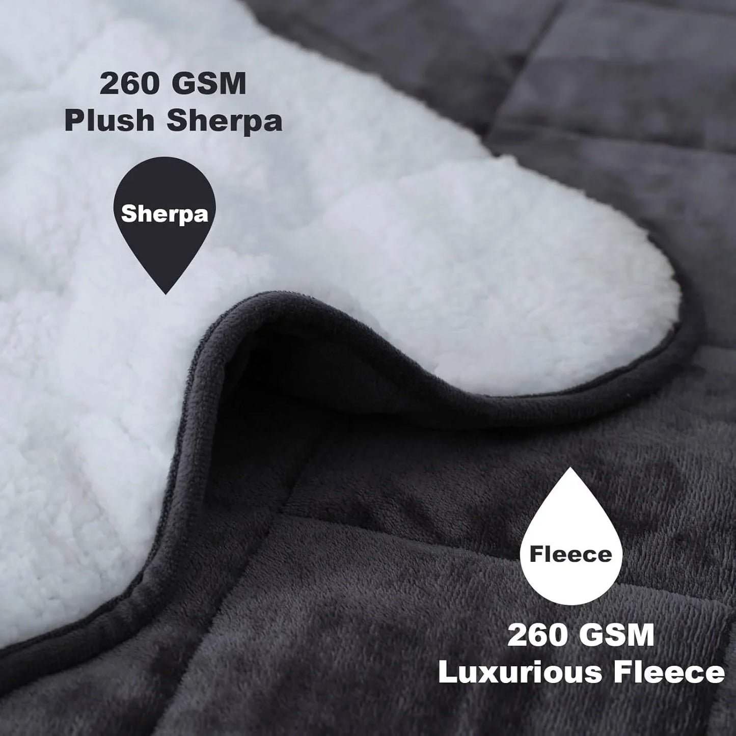 Arsny Heated Weighted Blanket - 50"x60" 13lbs Electric Blanket Fast Heating Heavy Throw Blanket 1/2/4/6/8 Hour Auto Off 10 Heat Settings