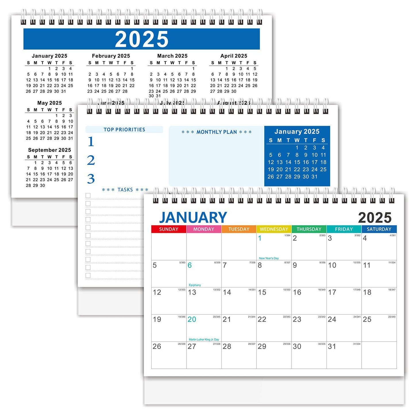 2025 Desk Calendar - Desk Calendar from January 2025 - July2026, 10" x 8.3" Calendar Desk, Standing Flip 2025 Desktop Calendar
