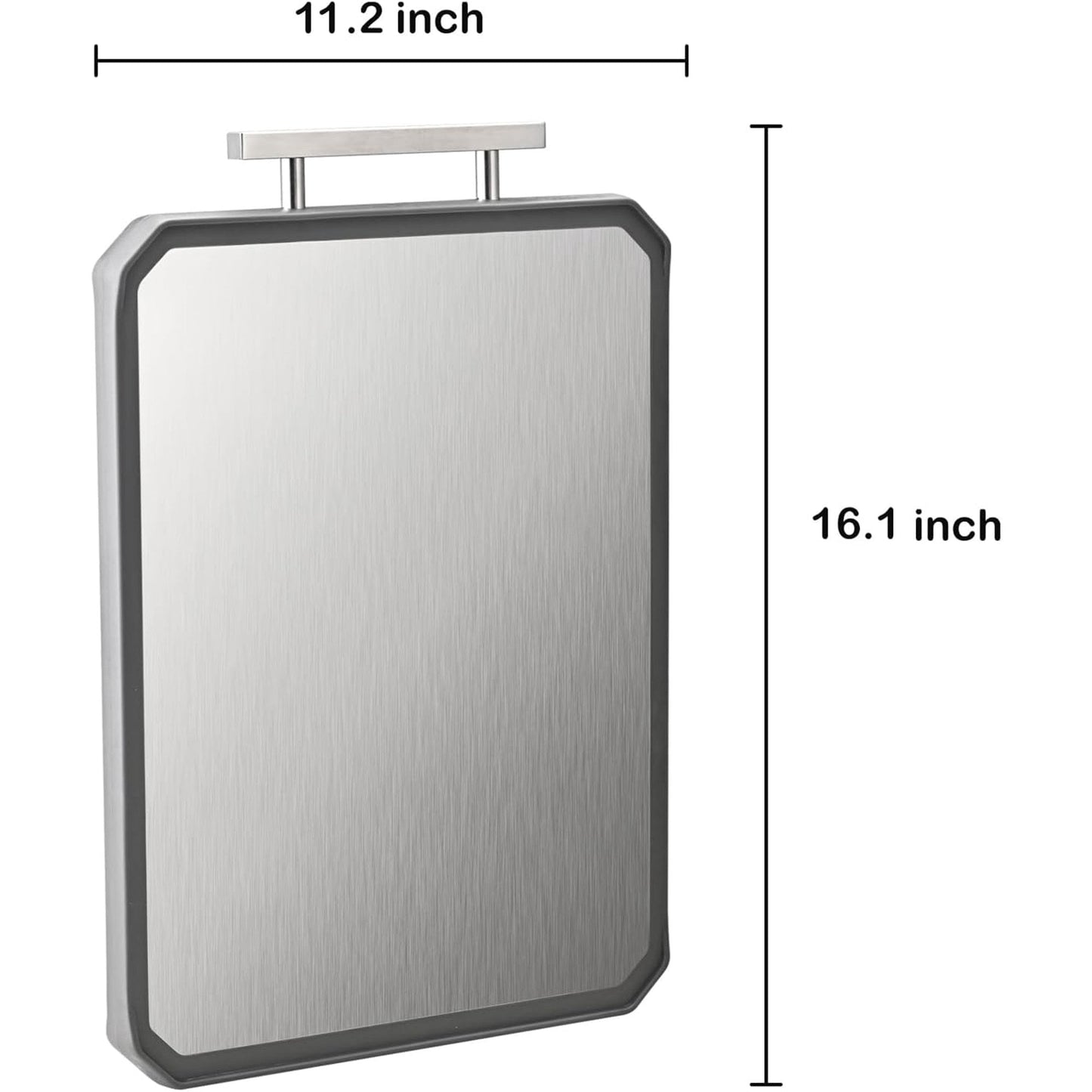 Stainless Steel Cutting Board,Double Sided Steel Cutting Board for kitchen,Stainless Steel/Wheat straw pp Large Cutting Board for meat,Dishwasher Safe,non toxic Chopping Board,16 * 11 Inch