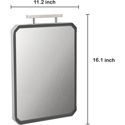 Stainless Steel Cutting Board,Double Sided Steel Cutting Board for kitchen,Stainless Steel/Wheat straw pp Large Cutting Board for meat,Dishwasher Safe,non toxic Chopping Board,16 * 11 Inch