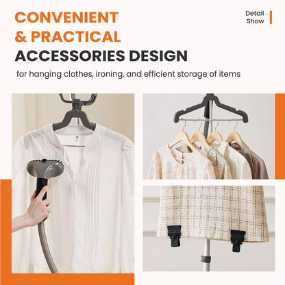 DOMETOUR Standing Garment Steamer 1500W Powerful Steamer for Clothes with Roll Wheels 1.7L Water Tank for 55 Min Continuous Steaming