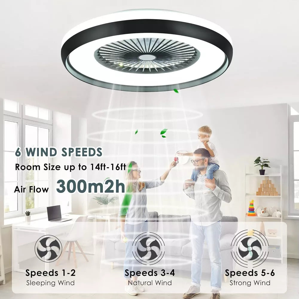 HUMHOLD 24 Inch Smart Ceiling Fan with Lights and Remote/APP Control