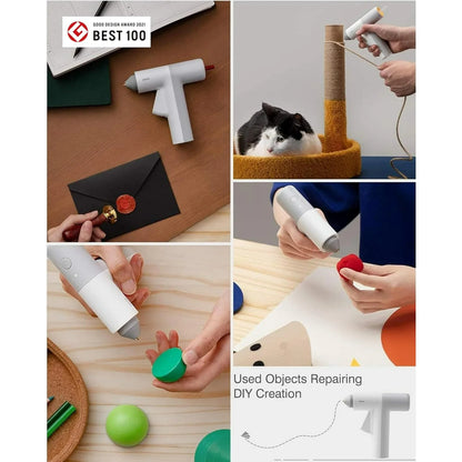 HOTO Cordless Hot Glue Gun with 10 Glue Sticks, Crafting Tool for Arts, Paper, DIY - White