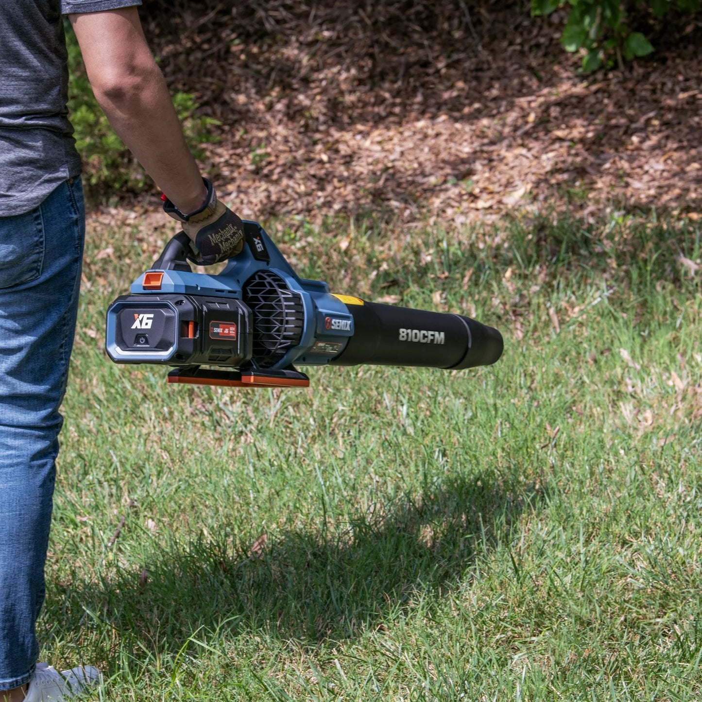 SENIX X6 60V Brushless 810CFM Cordless Leaf Blower, 4Ah Battery and Charger Included