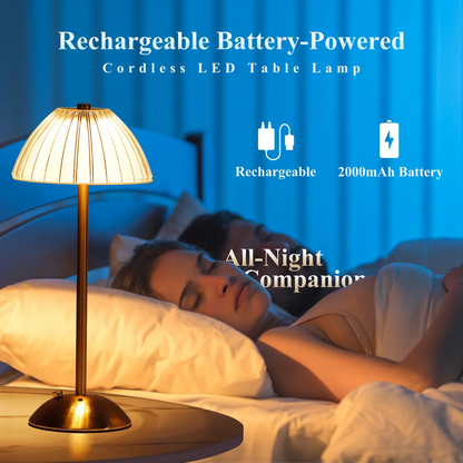 CAALOGT Cordless Dimmable LED Crystal Table Lamps with Touch & Remote Control, RGB Light for Living Room, Bedroom