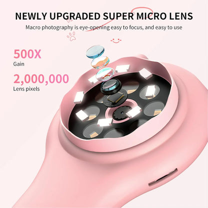 Richgv Microscope for Kids, Mini Handheld Microscope with Magnifying Glass, Portable Microscope Educational Science Toys Gifts for Kids Age 3-8