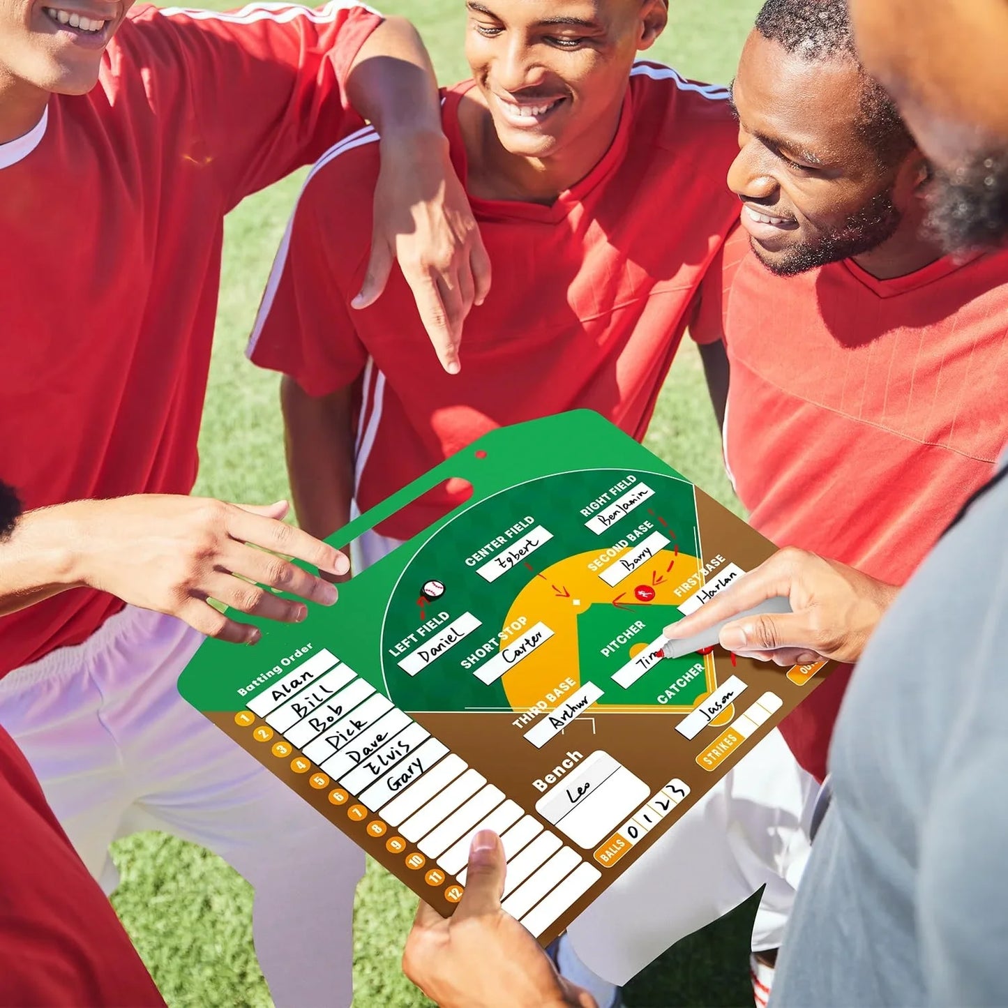 JASCOPRO Magnetic Baseball Lineup Board for Coaches, Erases Double-Sided Sturdy, 14x12 inch